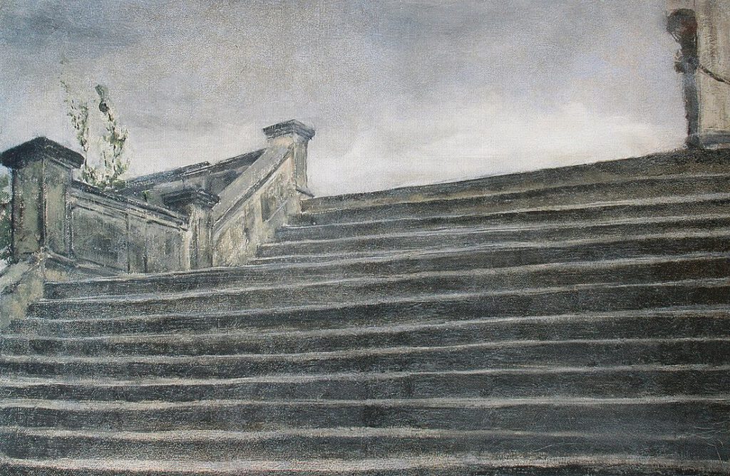 A messa prima - Treppenstudie von G. Segantini (1884-1885)